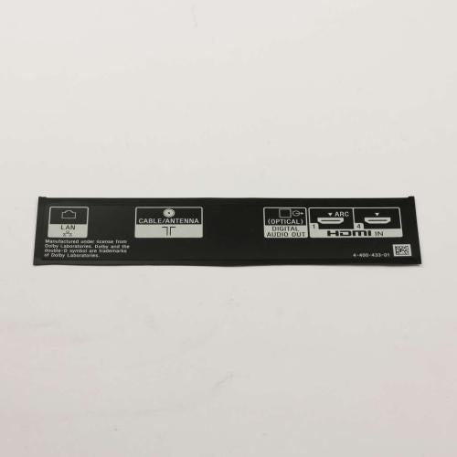 Sony Label Under Terminal - 4-400-433-01 — Sony Parts