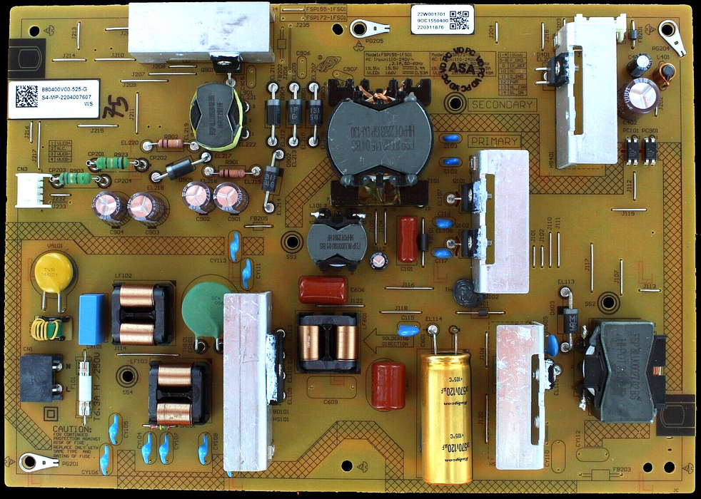 Sony 1-015-138-11 TV Power Supply Board (FSP155-1FS01)